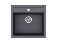 Helika Vestavný granitový dřez Quadro, grafitová, 56 x 51 cm