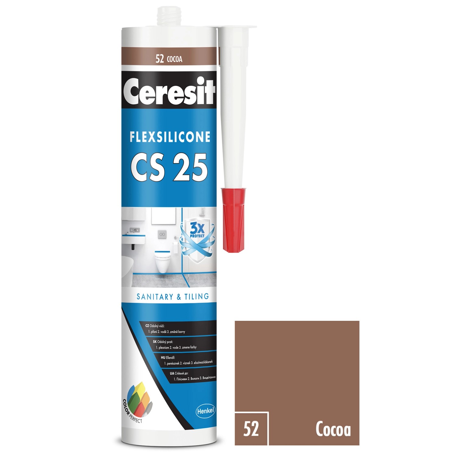 CERESIT CS 25 Sanitární silikon 52 Cocoa 280 ml