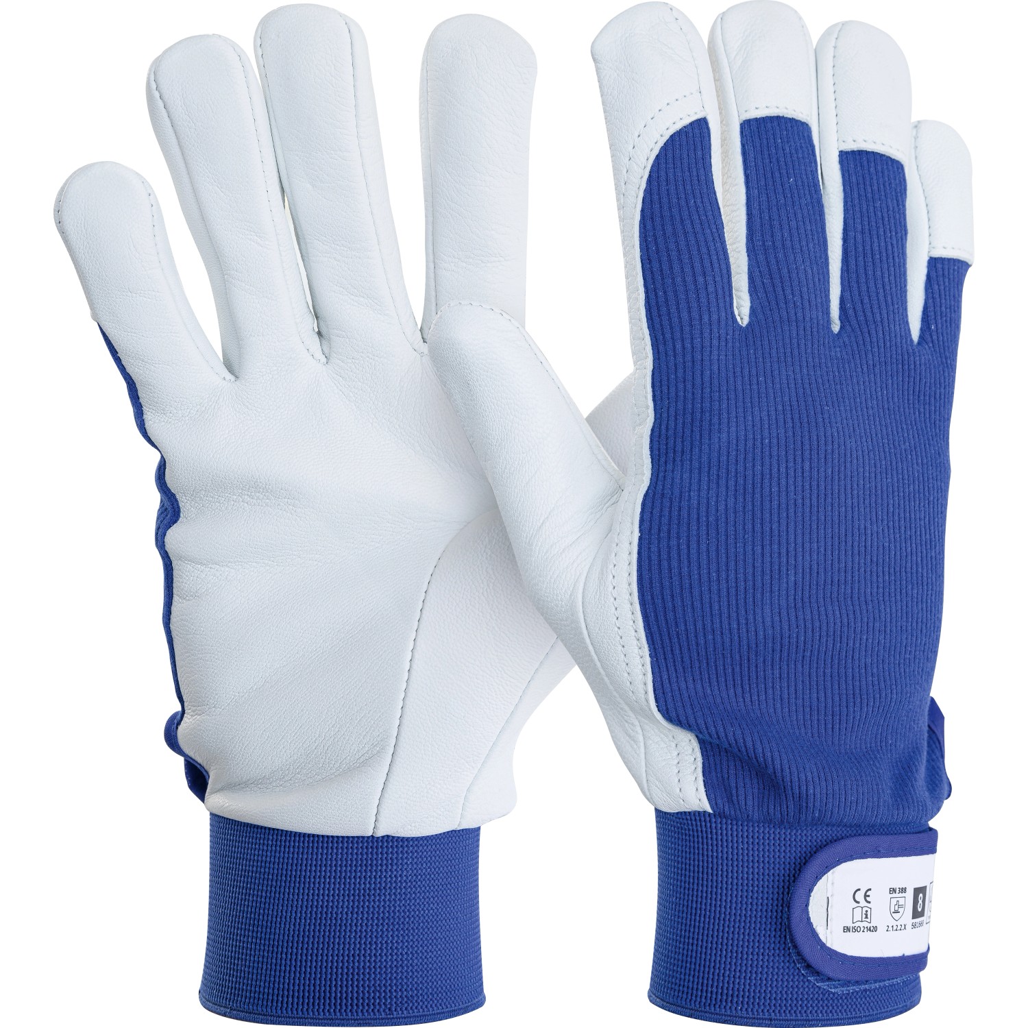 LUX Částečně kožené pracovní rukavice, vel. 8