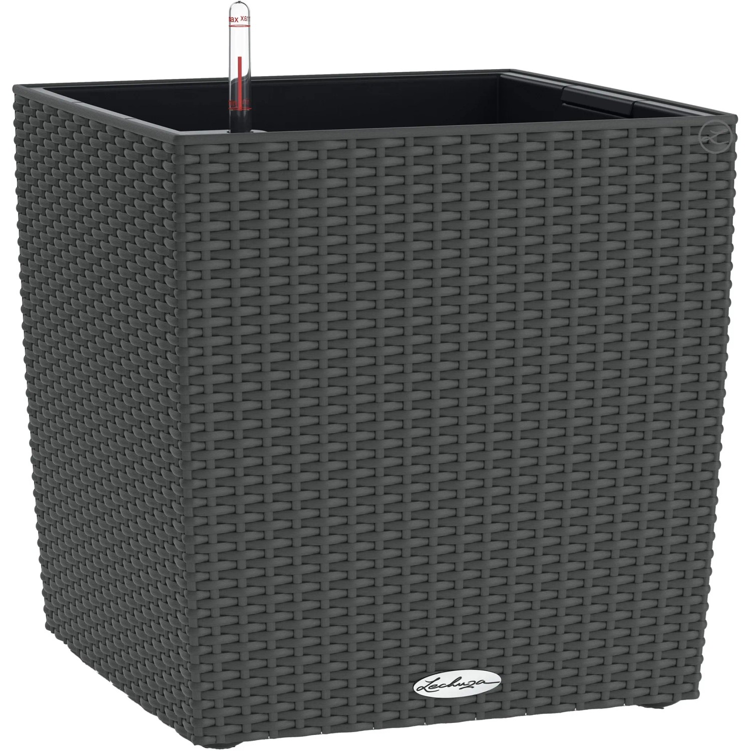 Lechuza Květináč Cube Cottage 30 antracitový, 300 x 295 x 295 mm