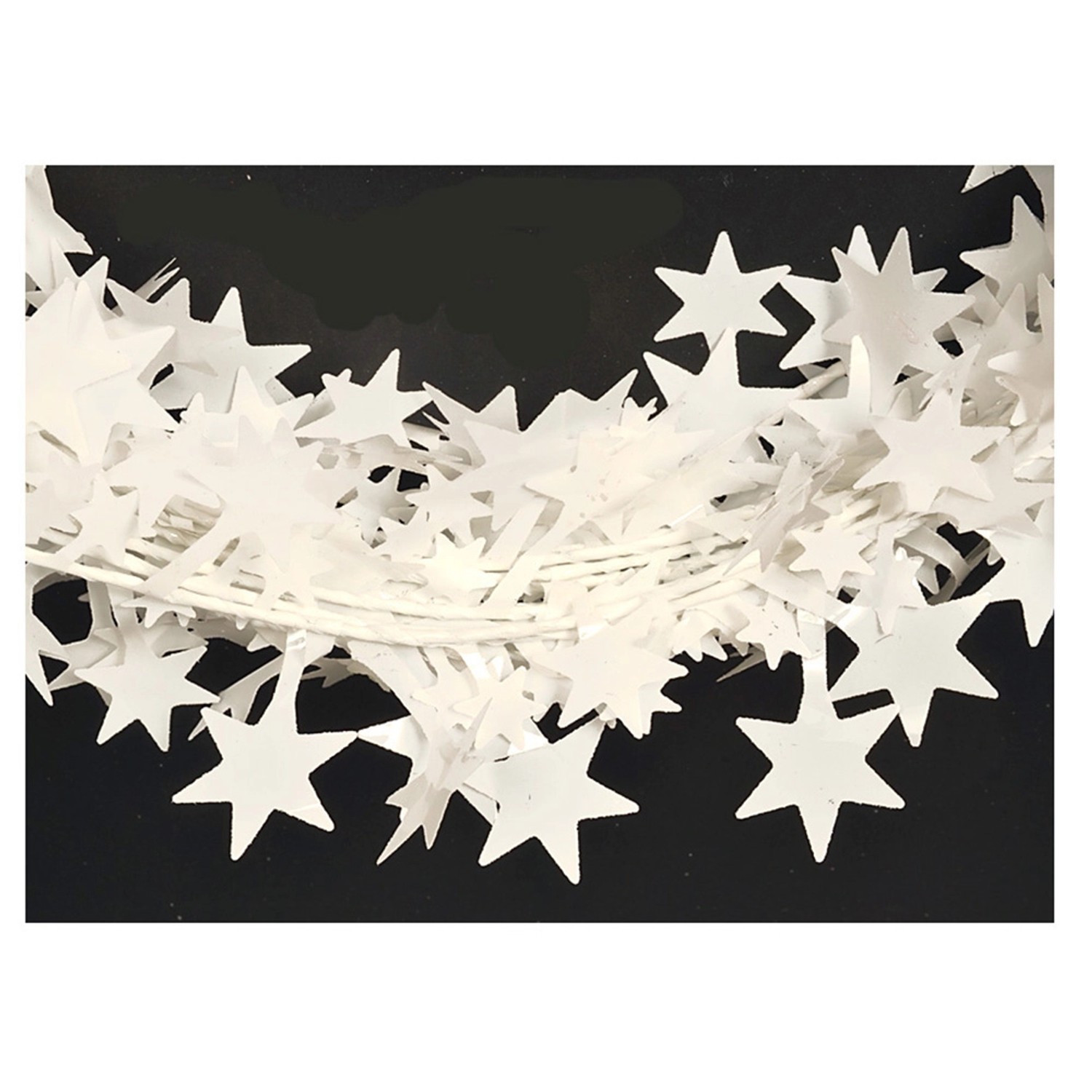 EverGreen Spirála s hvězdami, bílá, 7,5 m