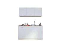 Respekta Kuchyně Luis bílá/dub 150 cm-nerezová varná deska