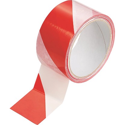 Výstražná páska šrafovaná červeno-bílá, 30 m