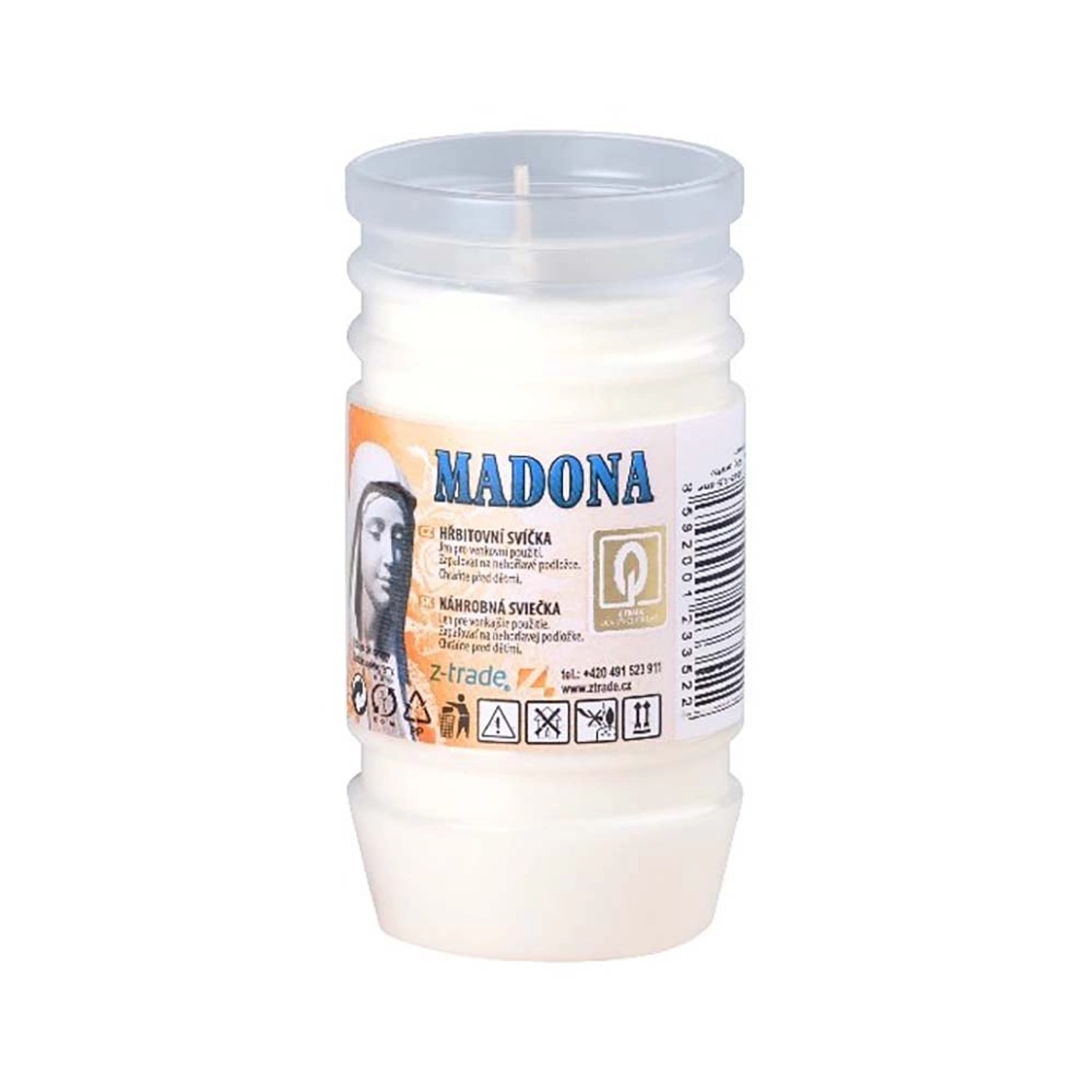 Litá náplň do hřbitovní lampy Madona, bílá, 150 g