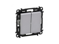 Legrand Dvojitý střídavý přepínač č. 6+6 Valena Life, 10 AX - 250 V, hliníková