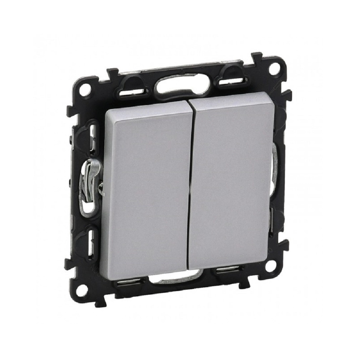 Legrand Dvojitý střídavý přepínač č. 6+6 Valena Life, 10 AX - 250 V, hliníková