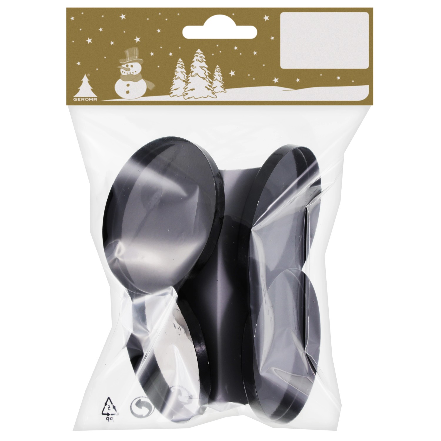 GEROMA Držák na svíčky kovový černý pr. 6 cm, 4 ks