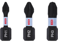 Bosch Sada šroubovacích nástavců Impact Control PH1, PH2, PH3, 3 ks, 1/4 Bosch Sada šroubovacích nástavců Impact Control PH1, PH2, PH3, 3 ks, 1/4