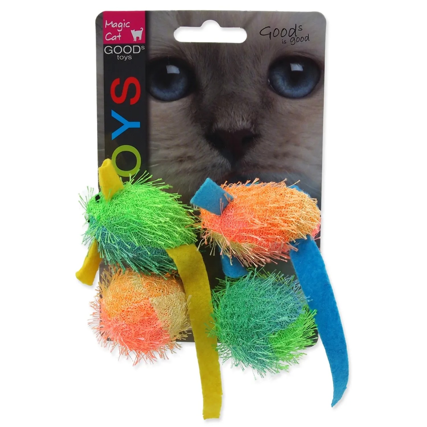 Levně Magic Cat Látkové myši a koule, se šantou kočičí, 4 ks