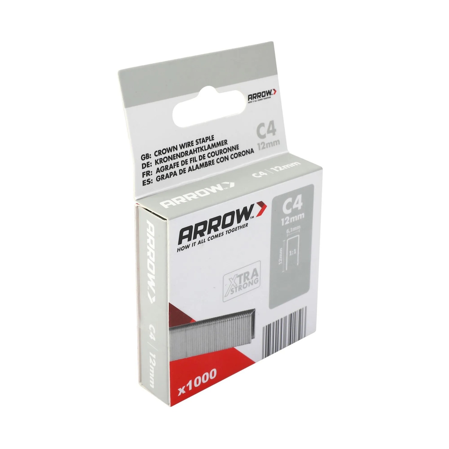 Arrow Úzké drátěné sponky do sponkovačky C4, délka 12 mm, 1000 ks