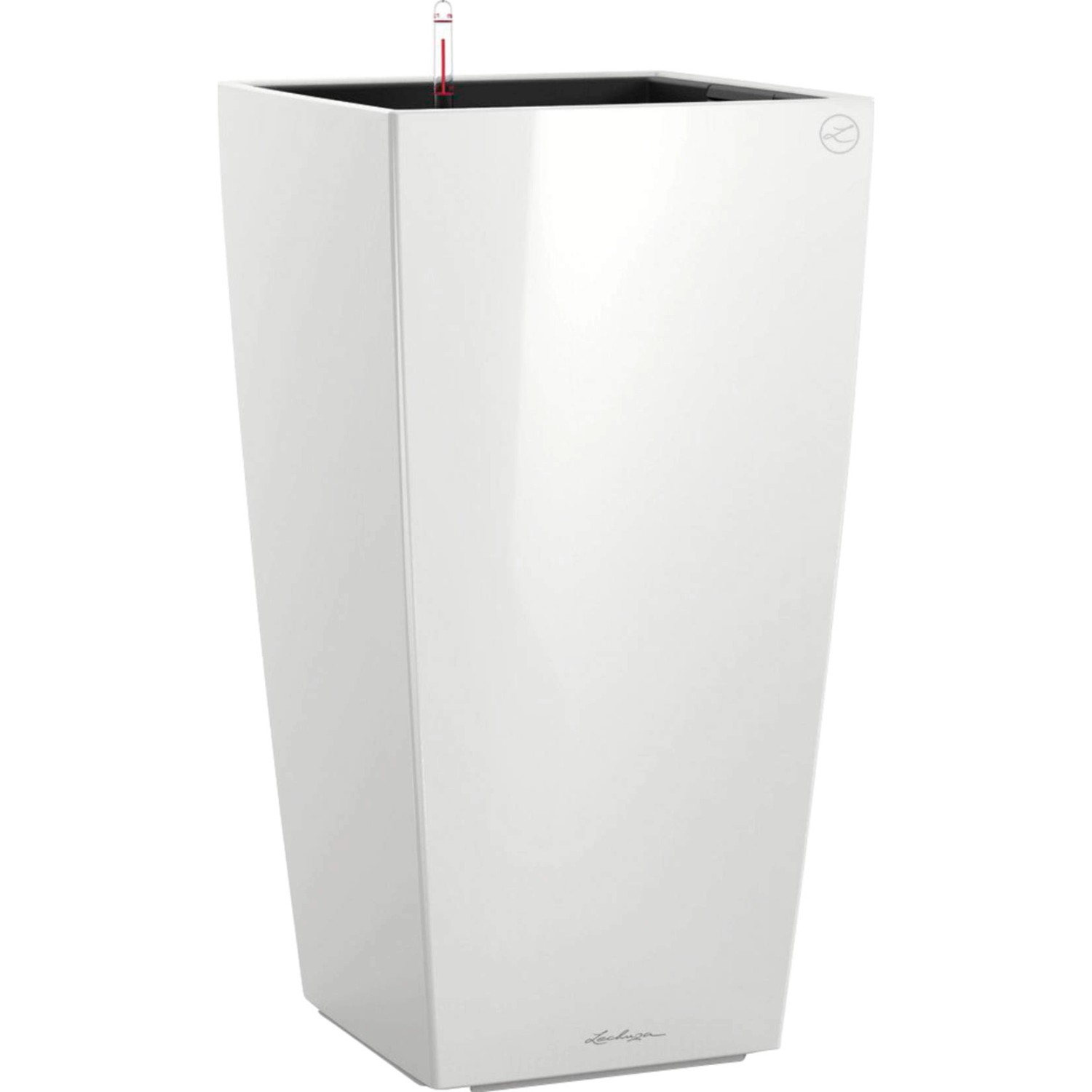 Lechuza Květináč Cubico Premium 50, bílá vysoce lesklá, 50 x 50 x 95 cm