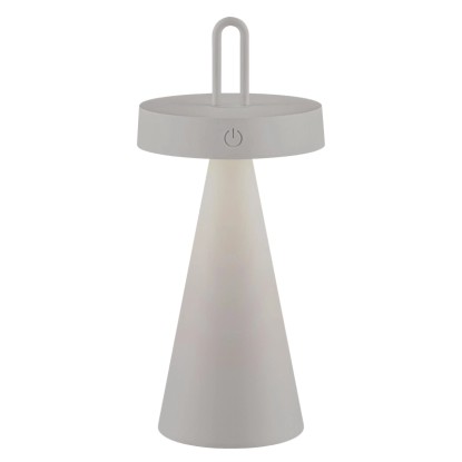 Just Light. Nabíjecí stolní LED lampa Alwa IP44 greige pr. 12,8 x 28,9 cm