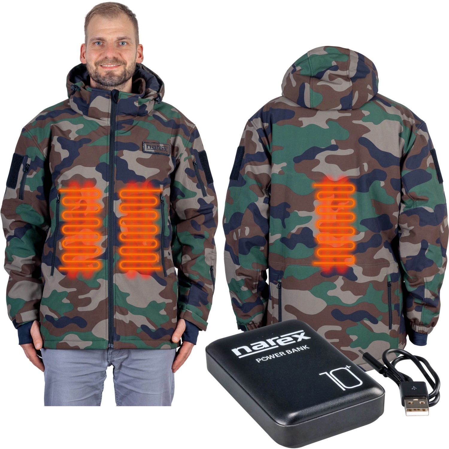 Narex Vyhřívaná bunda Camouflage CHJ-L + Powerbanka