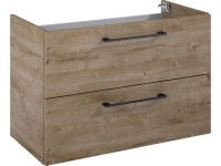 Maximus Skříňka pod umyvadlo Cheese, 2 zás., dub Canela + černé úchytky, 80 cm