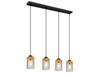 GLOBO Závěsné svítidlo FINCA černá/kouřová E27 40 W 820 x 100 x 1500 mm GLOBO Závěsné svítidlo FINCA černá/kouřová E27 40 W 820 x 100 x 1500 mm