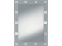 Kristall-Form Zrcadlo se sítotiskem Domino, stříbrné, 70 x 50 cm