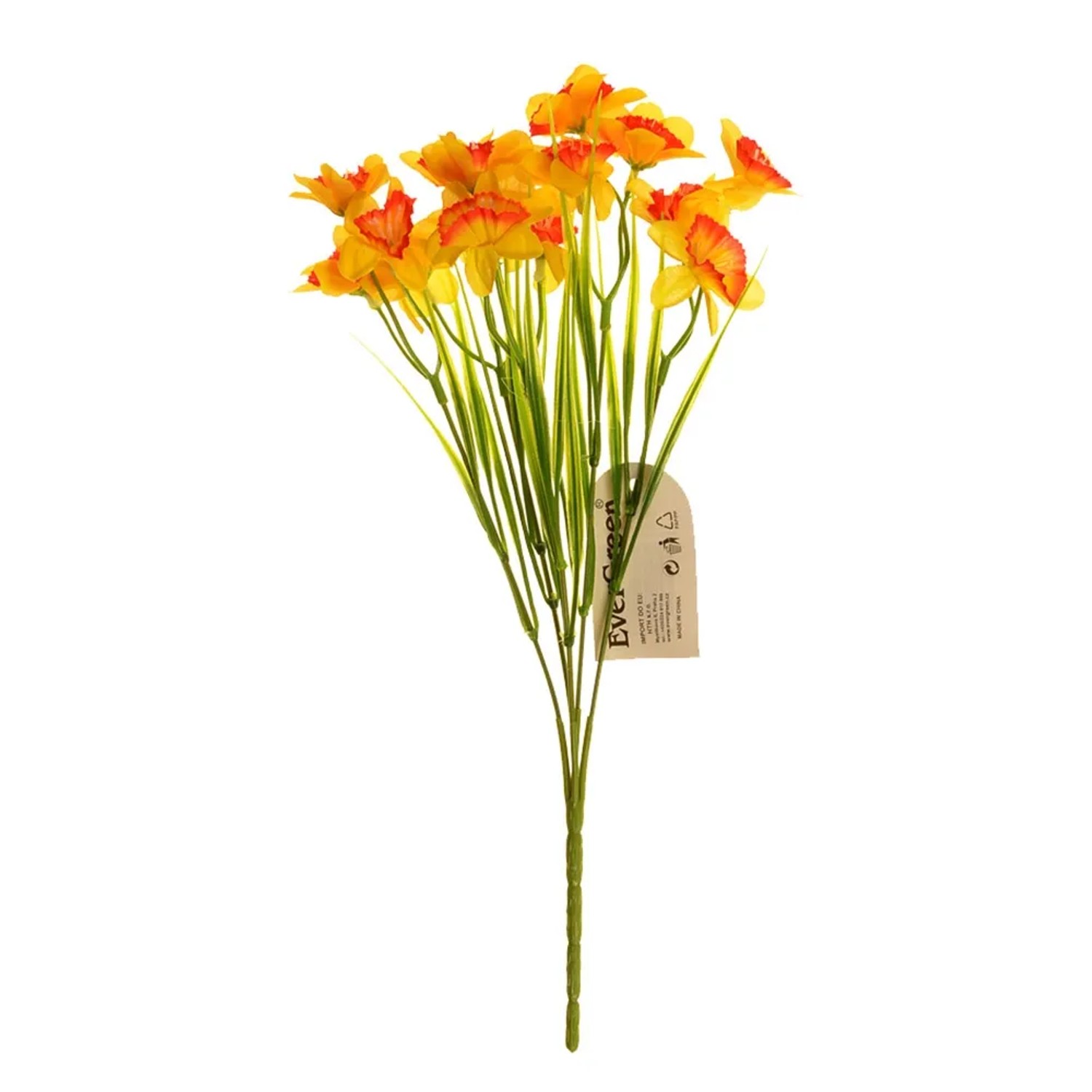 Evergreen Kytice umělých Narcisů žluto-oranžová, 32 cm