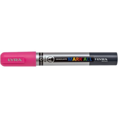LYRA Mark All Marker růžový, permanentní fix s 2mm kulatým hrotem na všechny povrchy.