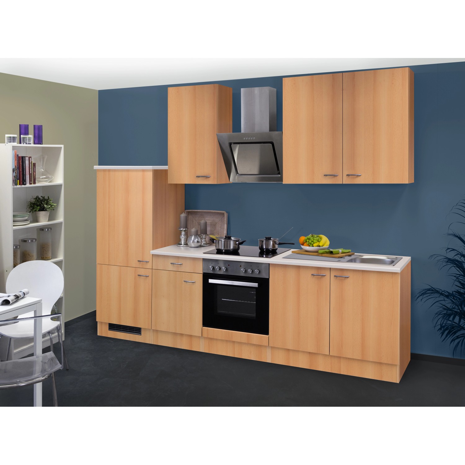 Flex-Well Kuchyně Nano 270 cm/typ 2 - lednice/trouba/varná deska/digestoř