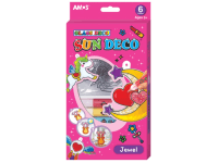 Amos Barvy na sklo sada 6 barev, 10,5 ml + 6 sklíček Jednorožec