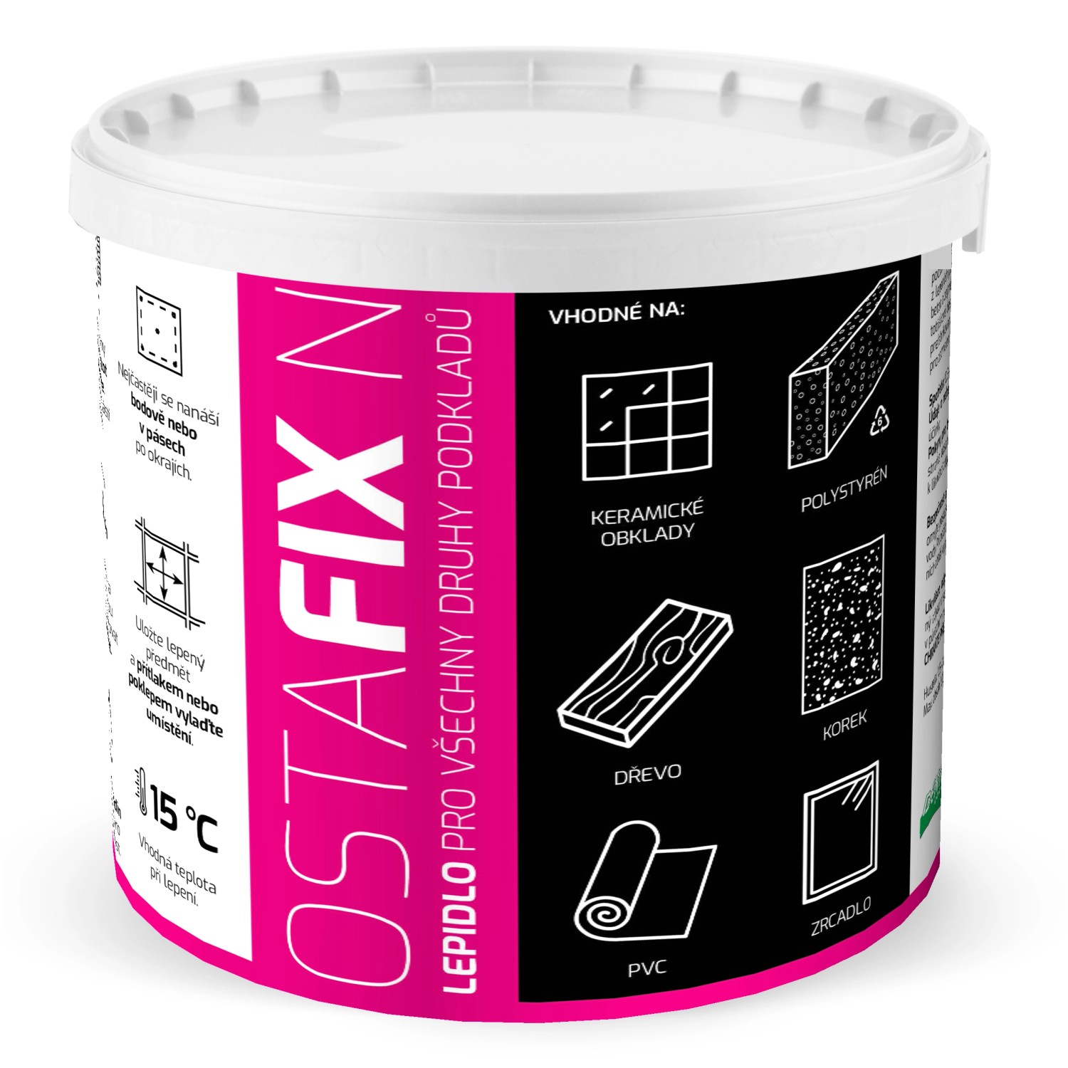 Denas Disperzní lepidlo pro všechny druhy podkladů Ostafix N, bílá, 1,2 kg