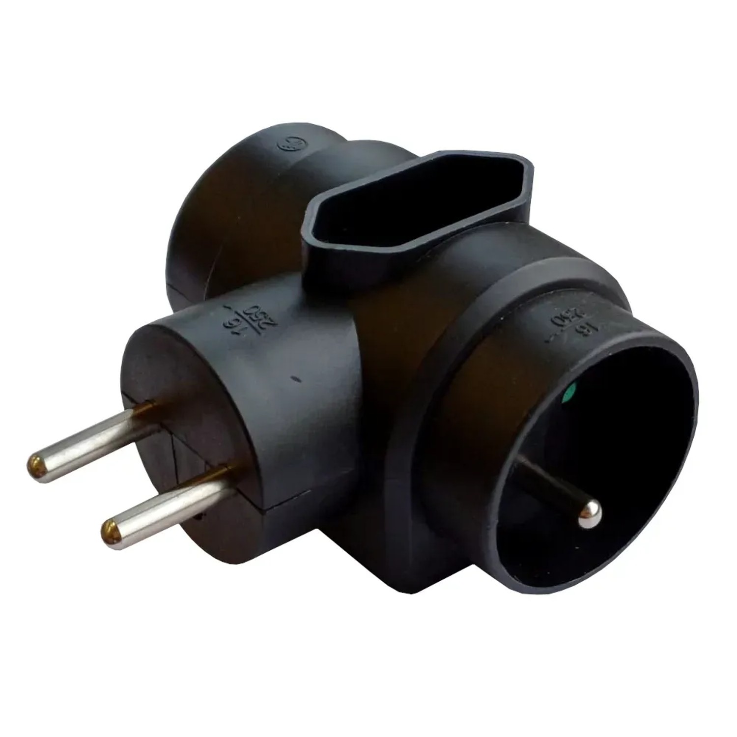 Zásuvka rozbočovací 3x max.16A, černá