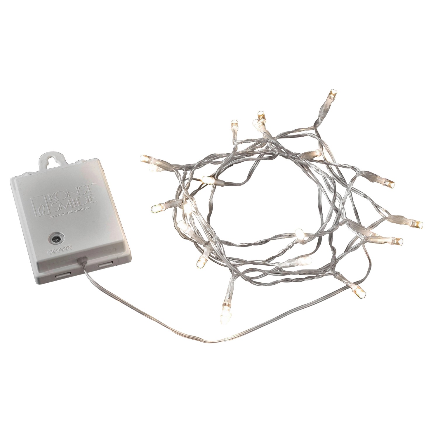Konstsmide LED světelný řetěz na baterie 20 LED, bílý kabel