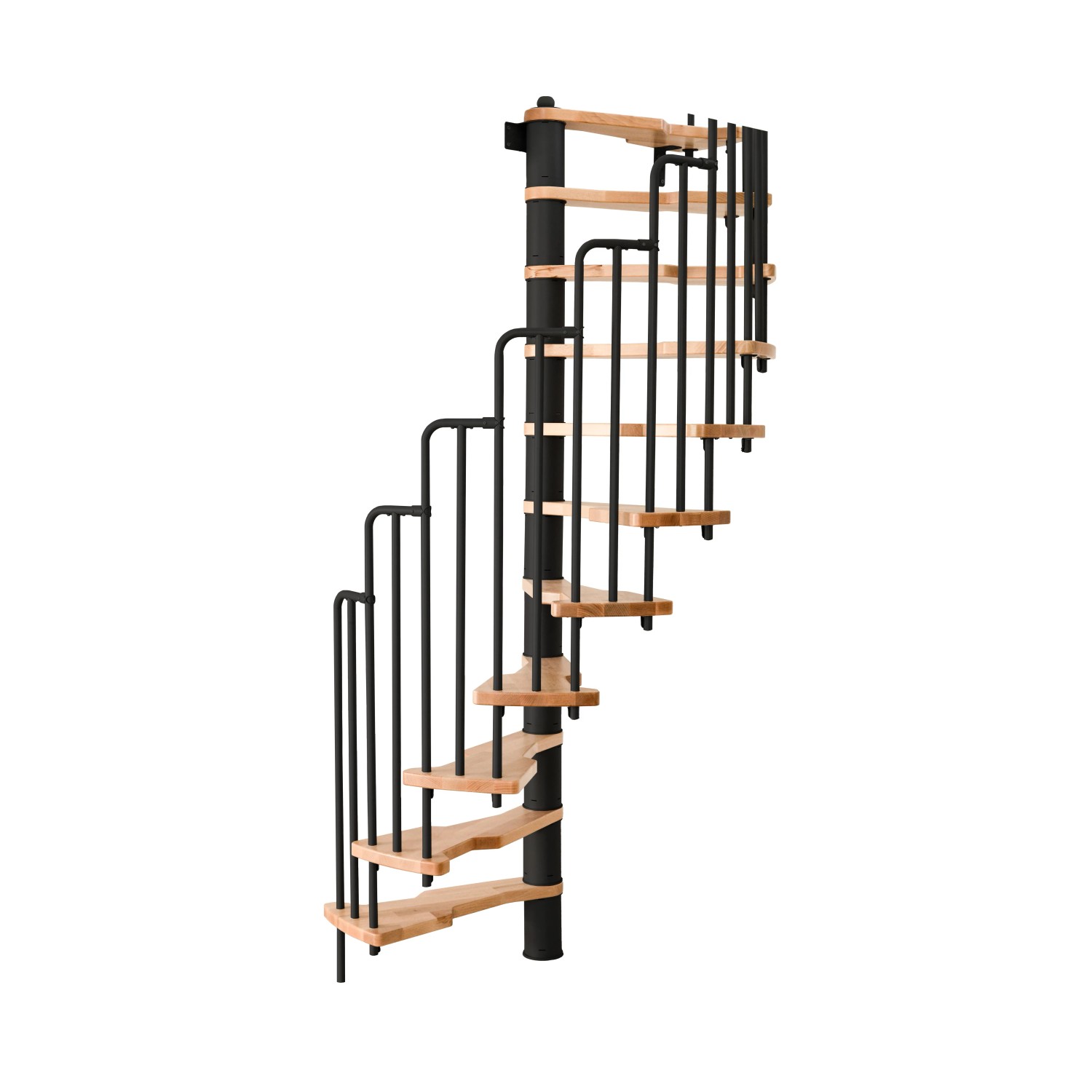 Minka STAIRS Prostorově točité schodiště Metallica buk/černá 130 x 78 cm
