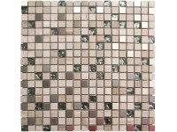 Euro Stone Kombinovaná mozaika Glas Grau/Marmor Grau/Edelstahl 30 x 30 cm