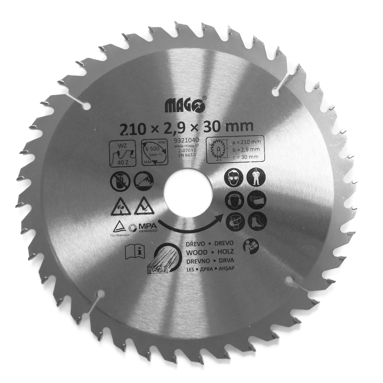 Magg Pilový kotouč 210 x 2,9 x 30 mm / 40 zubů střídavě šikmé