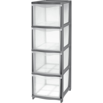 Tontarelli Zásuvkový box Cover Line, antracit, 4 zásuvky, 27 cm x 83 cm x 37 cm