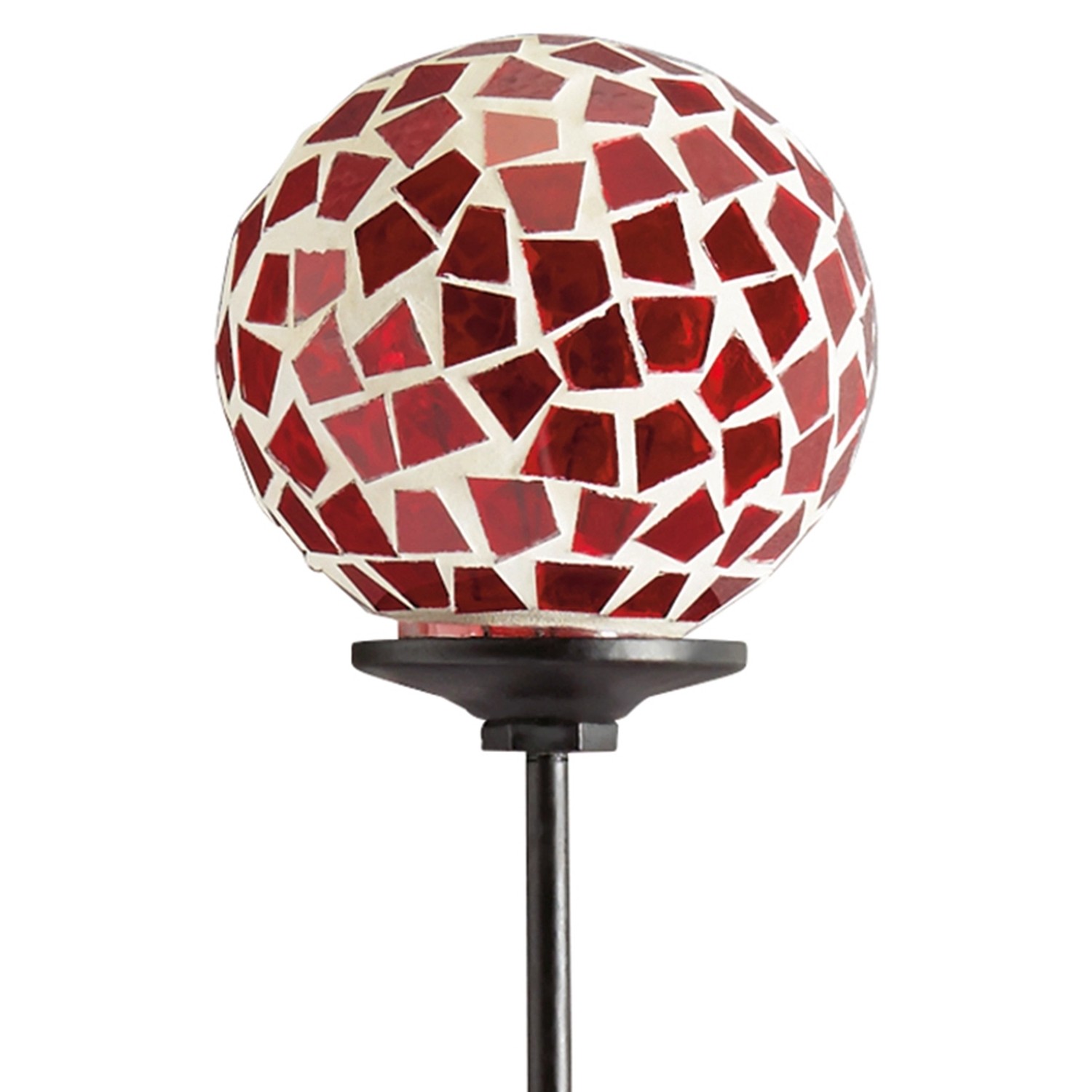 Zahradní koule se zapichovacím trnem mozaika červená 75 cm
