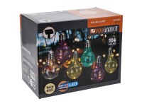 Solární světelný řetěz se žárovkami, 10x 5 LED teplá bílá, černý kabel, 180 cm Solární světelný řetěz se žárovkami, 10x 5 LED teplá bílá, černý kabel, 180 cm