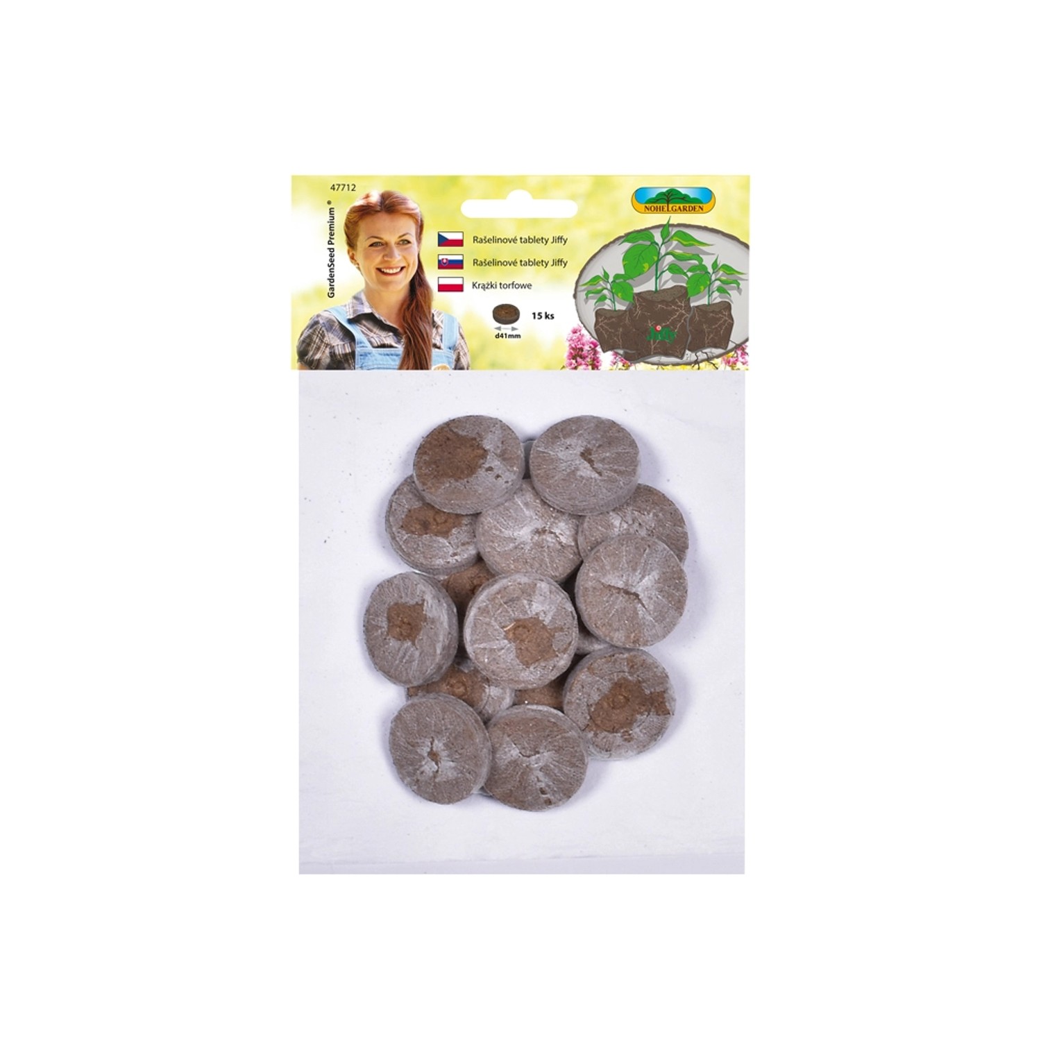 Nohel Garden Rašelinová tableta 15 ks, pr. 41 mm