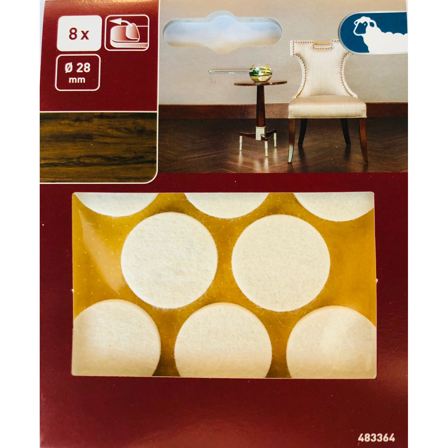 OBI Samolepicí plstěné podložky Prémium pr. 28 mm, 8 ks