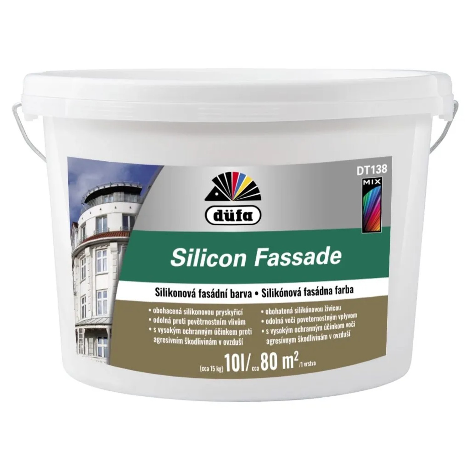 düfa Silikonová fasádní barva DT138 bílá 10 l