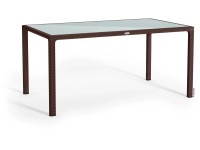 Lechuza Zahradní jídelní stůl se skleněnou deskou, mokka, 160 x 90 cm