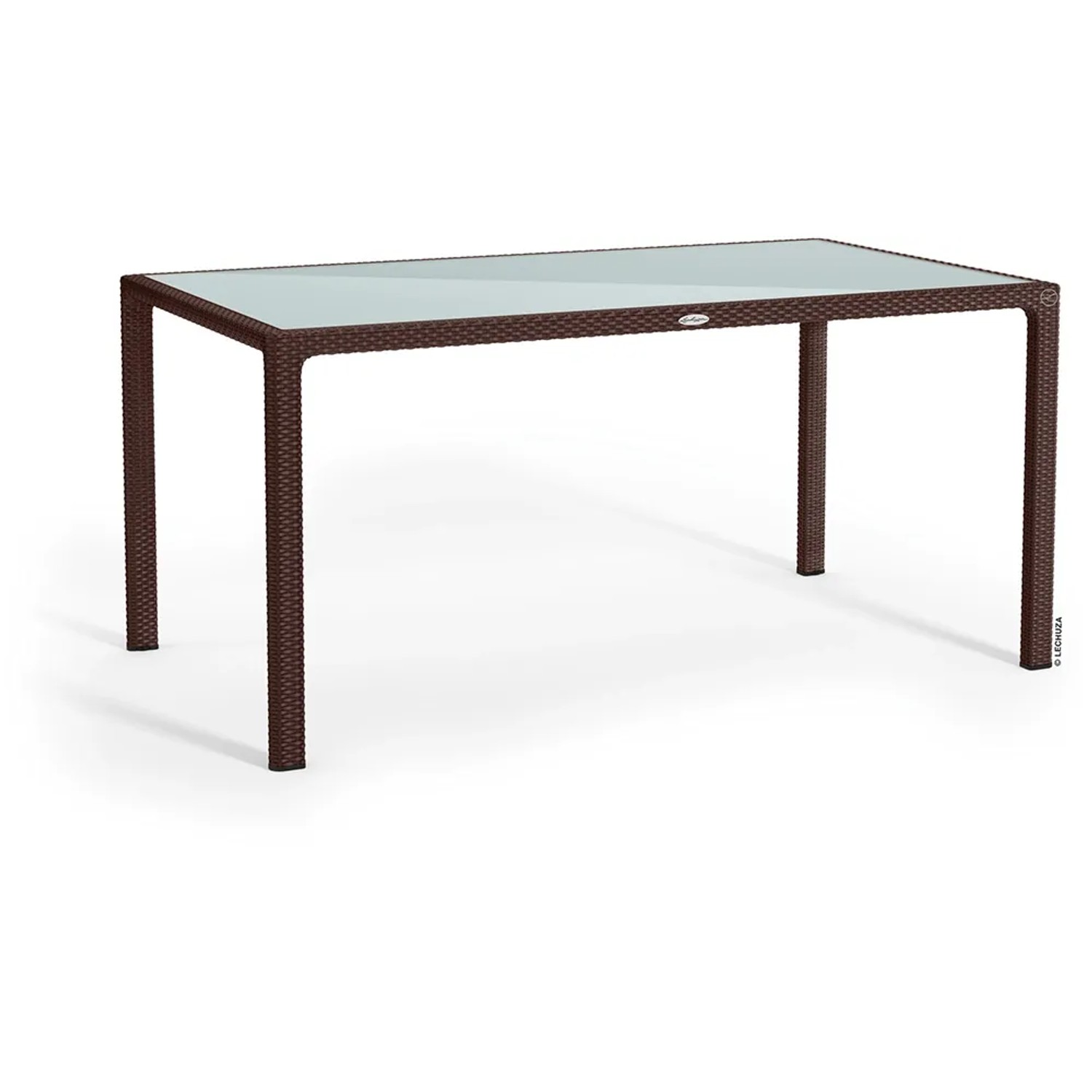 Lechuza Zahradní jídelní stůl se skleněnou deskou, mokka, 160 x 90 cm