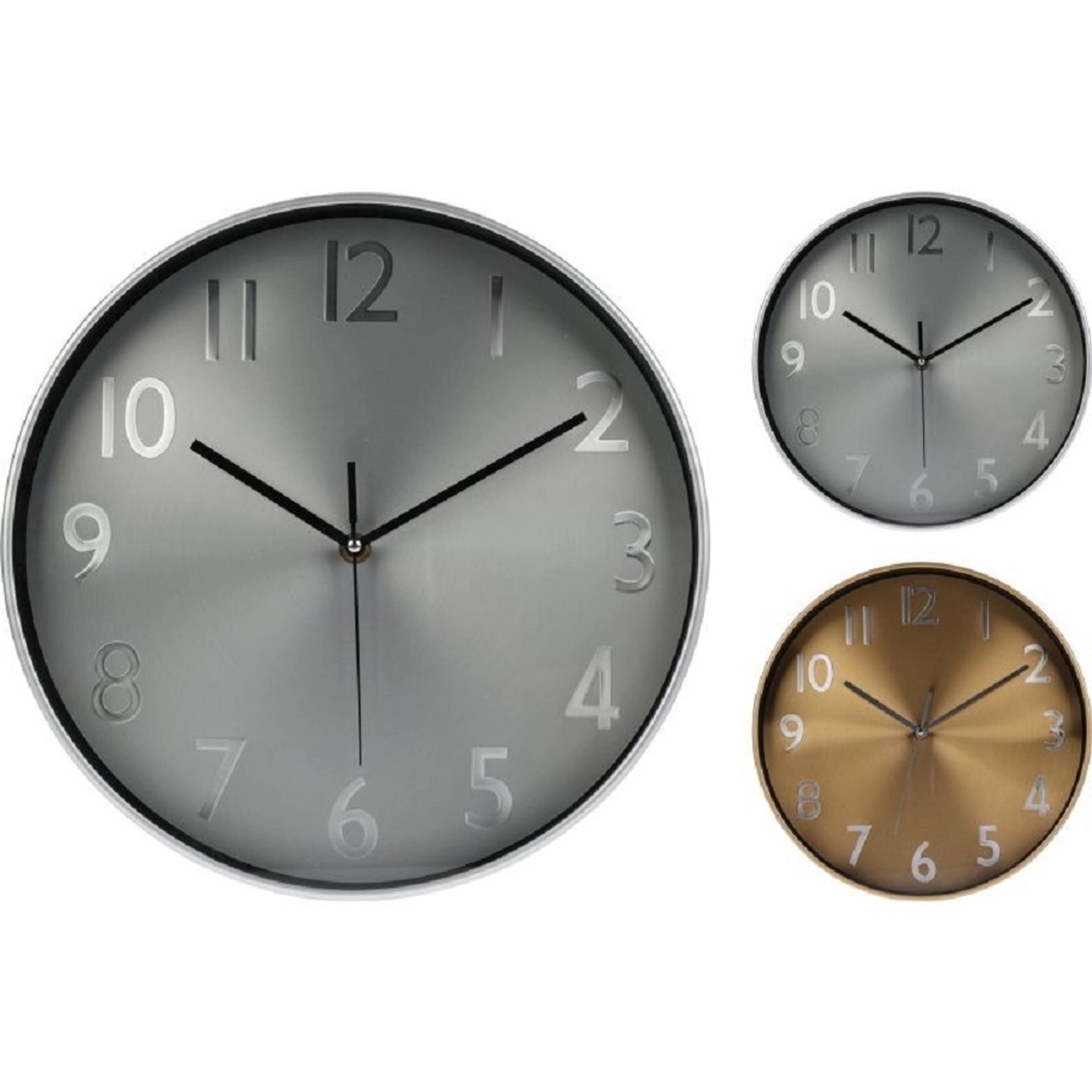 Nástěnné hodiny s hliníkovým ciferníkem, 2 barvy, pr. 29 cm