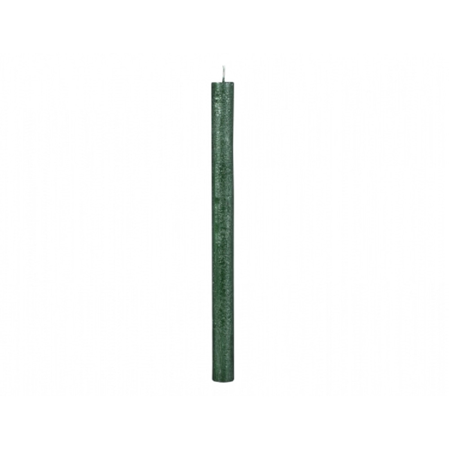 Svíčka rustik stolní metalická zelená 30 cm