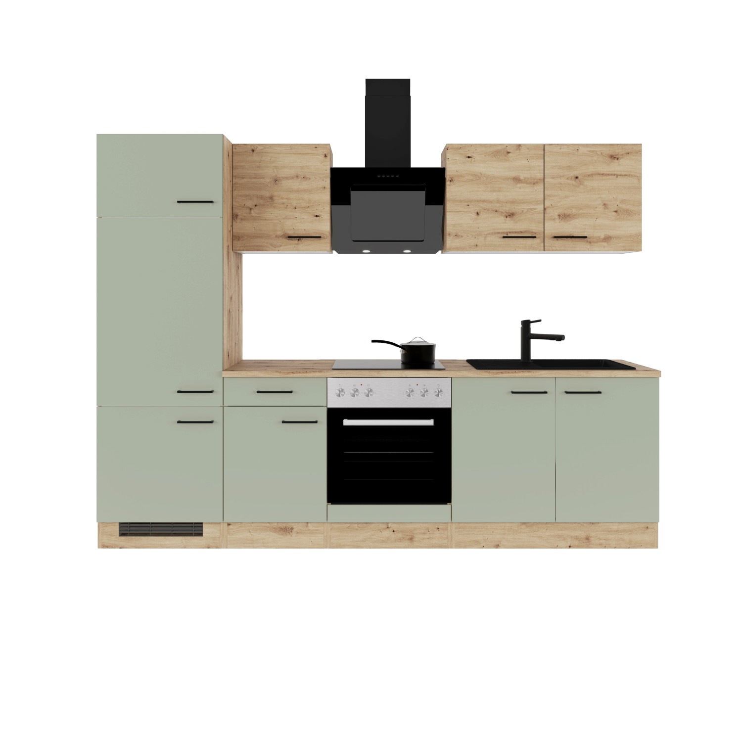 Flex-Well Kuchyně CARA 270 cm/typ 2-lednice/trouba/var.deska/digestoř