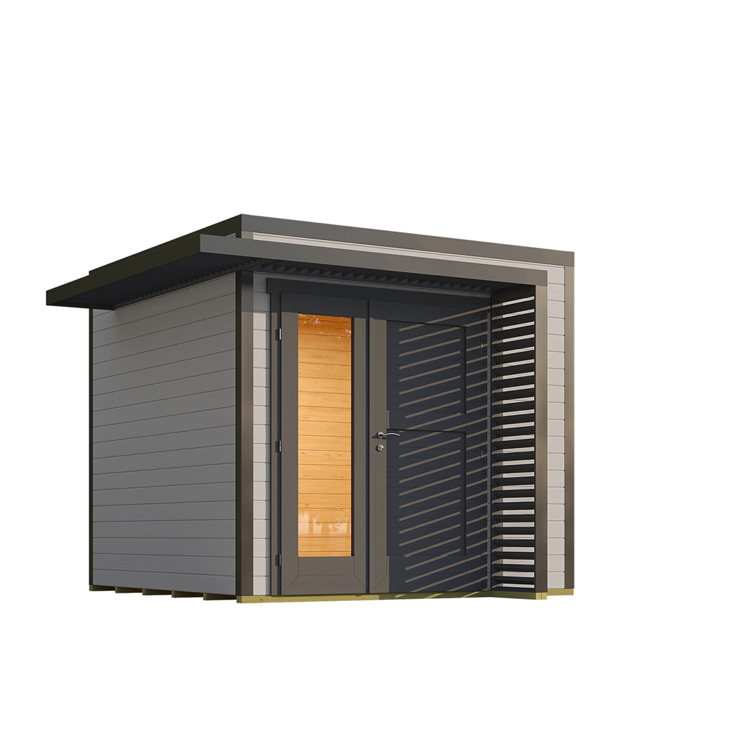 Weka Dřevěný zahradní domek Amberley 28mm V1, šedá-antracitová, 250 x 250 cm