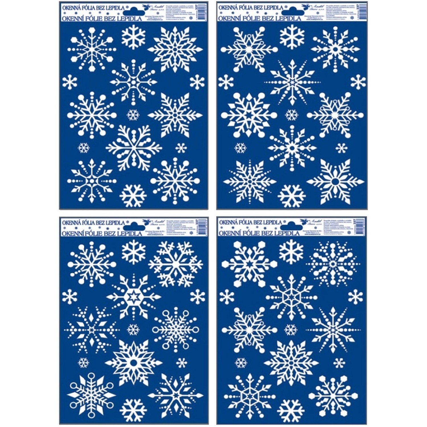 Vánoční dekorace, okenní fólie se sněhovým efektem 1 ks, 27 x 20 cm