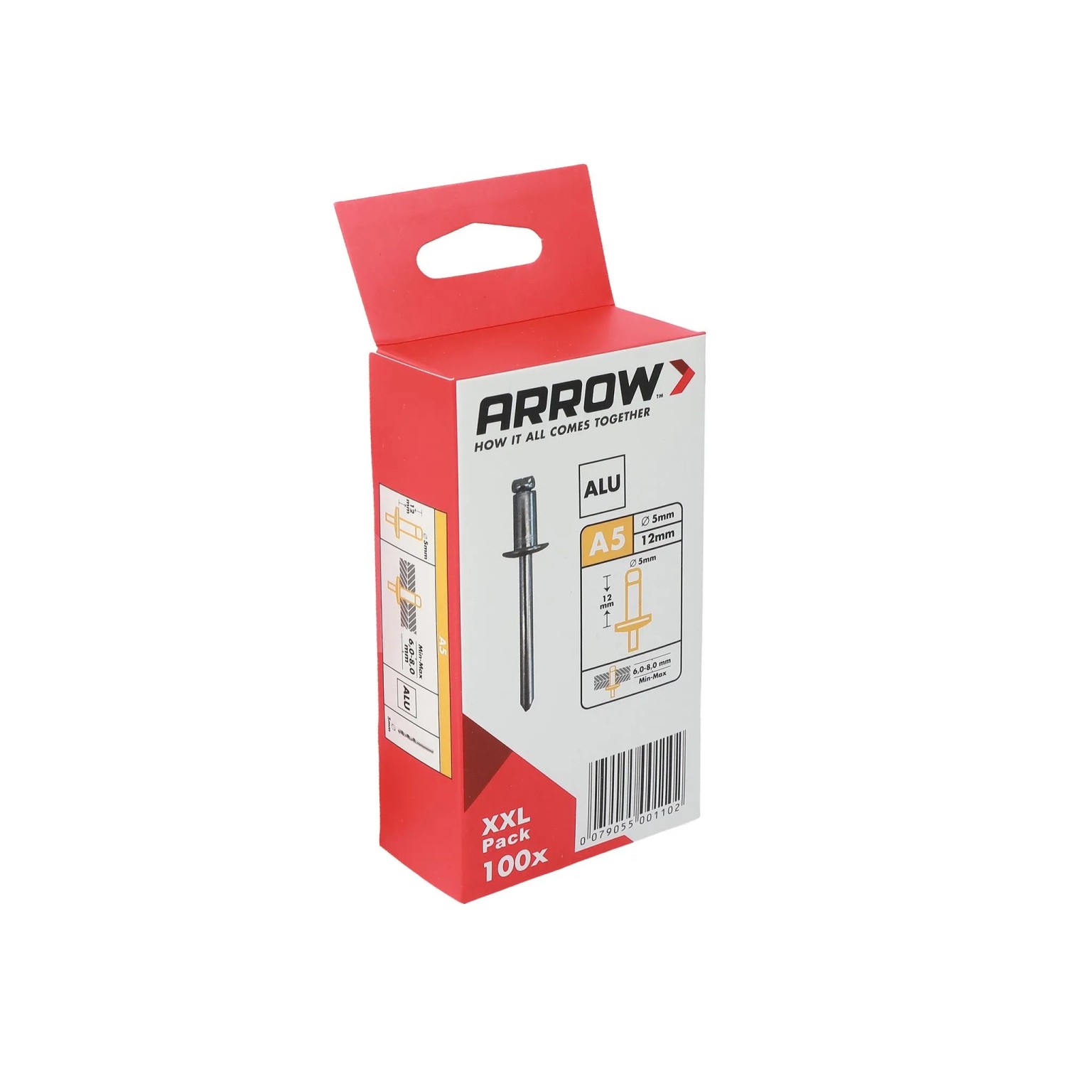 Arrow Trhací nýt RA hliník, pr. 5 x 12 mm, 100 ks