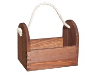 Dřevěný stojan na dochucovadla, mořený, 19 x 13 x 15 cm