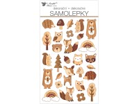 Samolepky plastické - lesní zvířátka, 14 x 25 cm