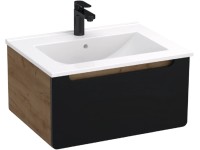 A-Interiéry Koupelnová skříňka Luna CD 60-1Z s keramickým umyvadlem 60 cm, černá