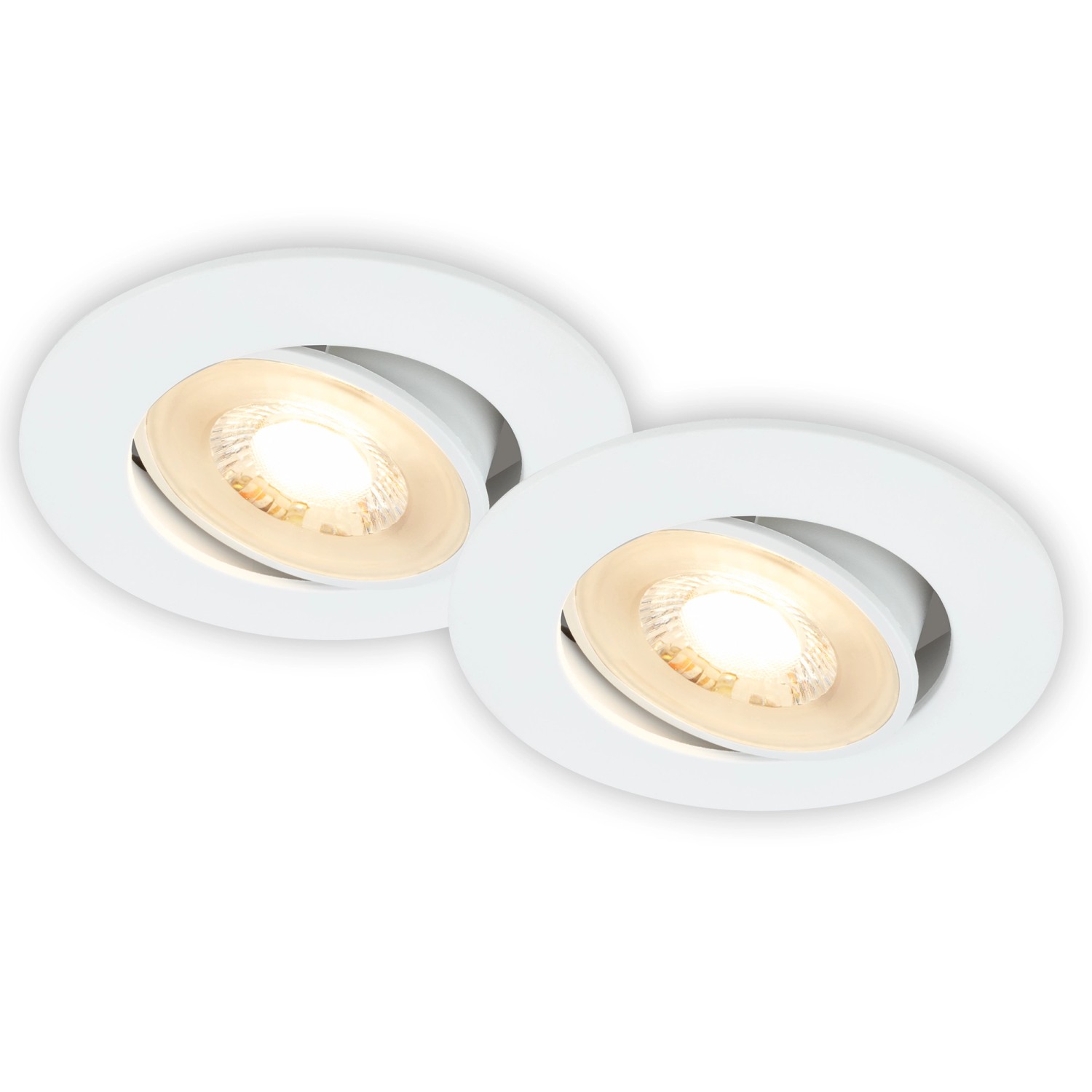 Brilo Vestavné LED svítidlo Besi, 4,8W, 420lm, 3000K, bílá, pr. 8 cm, 2 ks