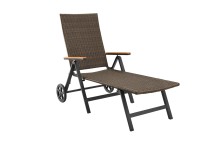 Zahradní lehátko Calvin 2023, béžová/hnědá, 41 x 74 x 192 cm