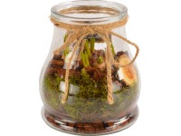 Jarní aranžmá s modřenci ve skleněné nádobě, průměr květináče cca 15 cm